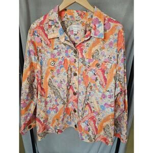 CJ Banks Linen Blend Jacket Size 2X